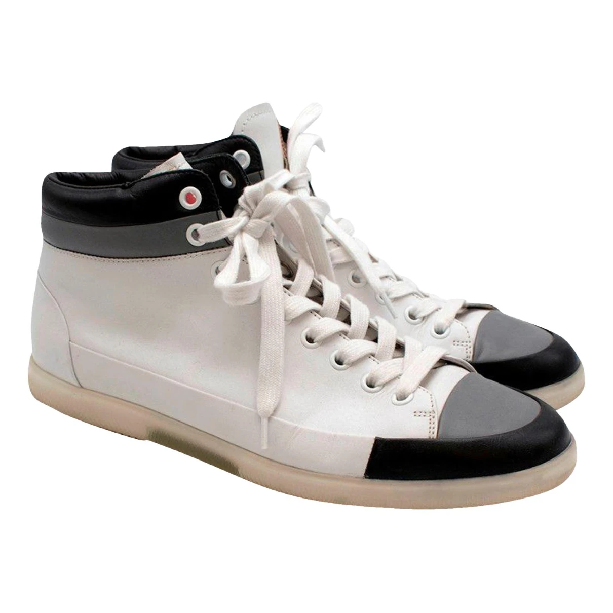 Pre-owned Prada Leather Trainers In White