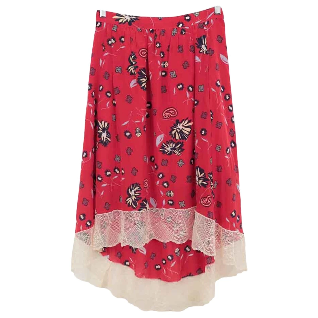 Pre-owned Zadig & Voltaire Silk Maxi Skirt In Red