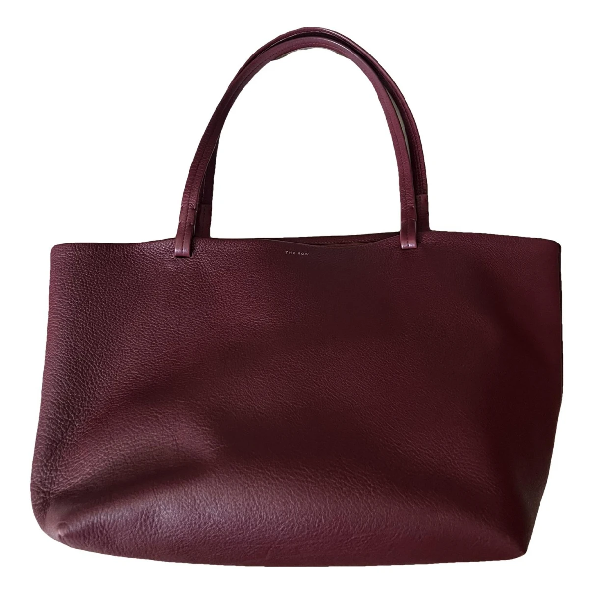 Pre-owned The Row Park Three Leather Tote In Burgundy