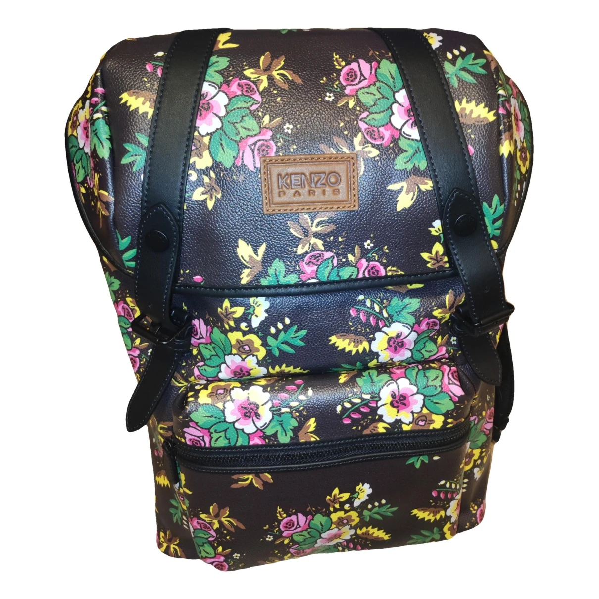 Pre-owned Kenzo Leather Backpack In Multicolour