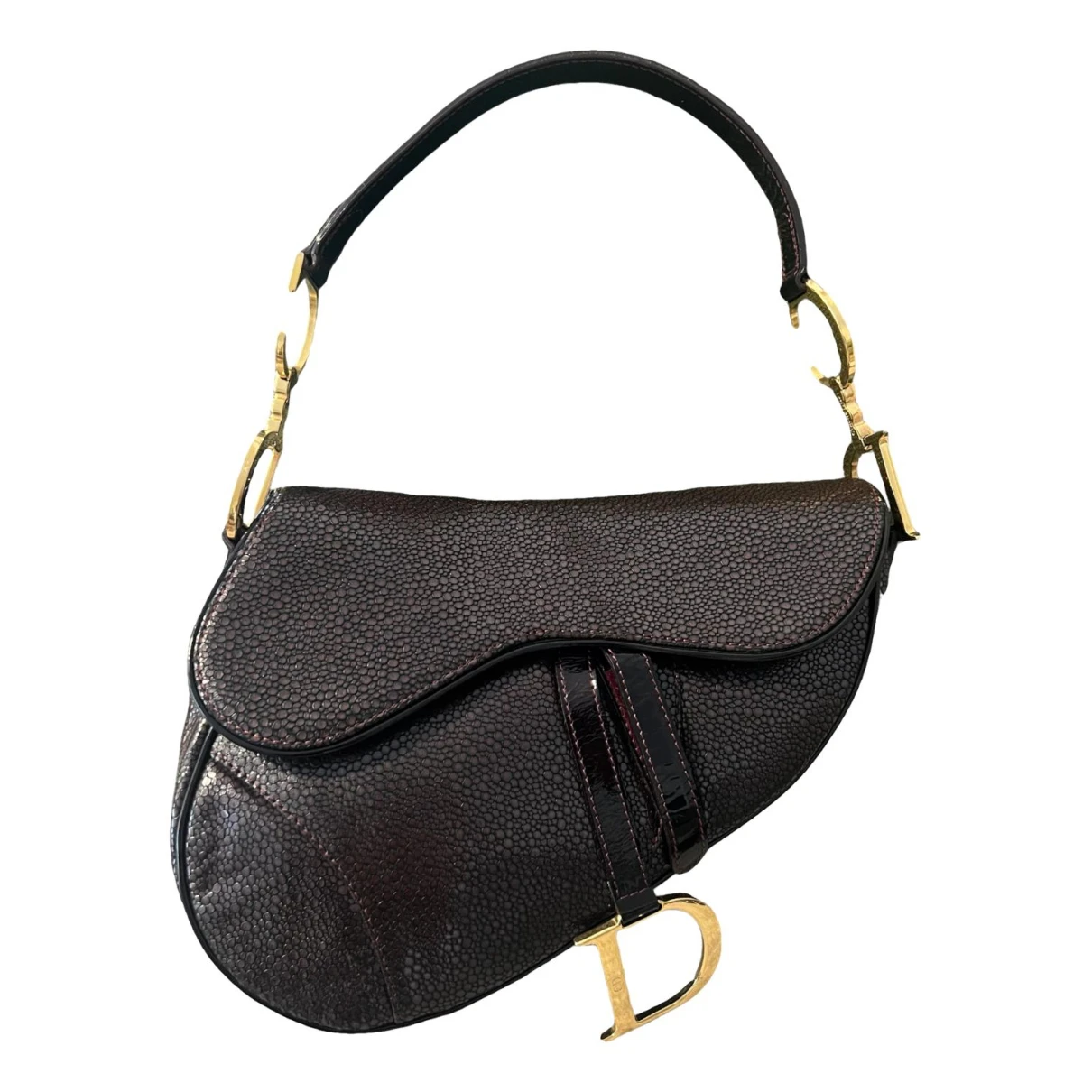 Pre-owned Dior Saddle Vintage Leather Handbag In Burgundy