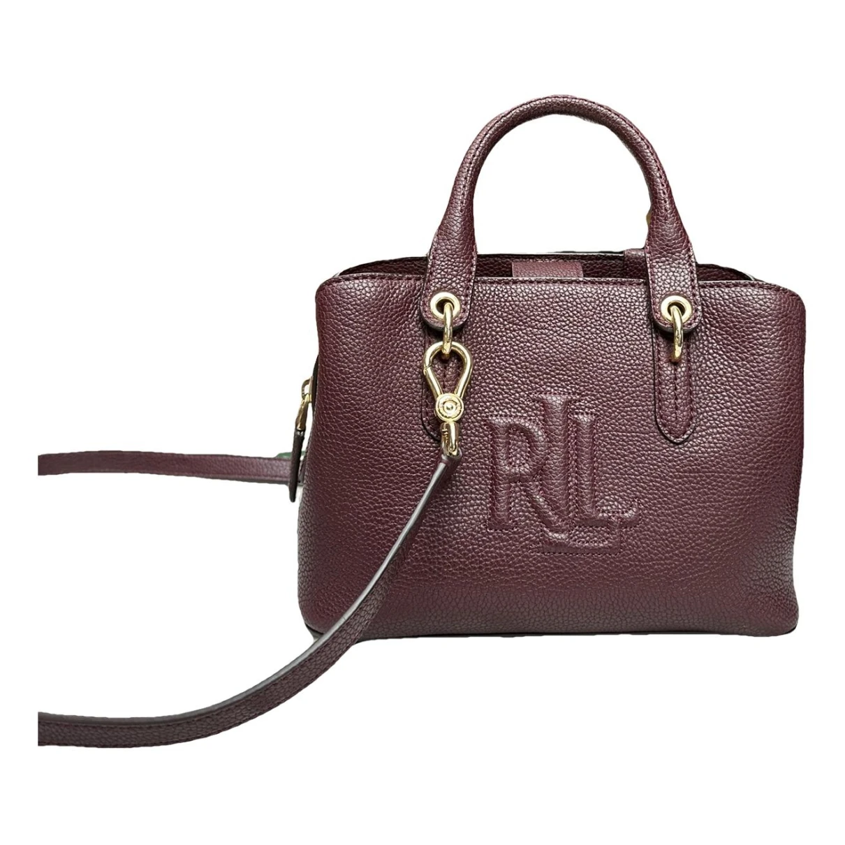 Pre-owned Ralph Lauren Leather Crossbody Bag In Burgundy