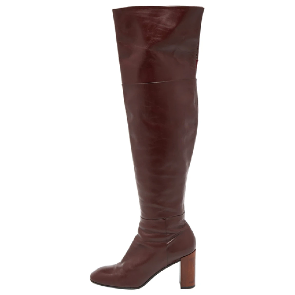 Pre-owned Louis Vuitton Leather Boots In Burgundy