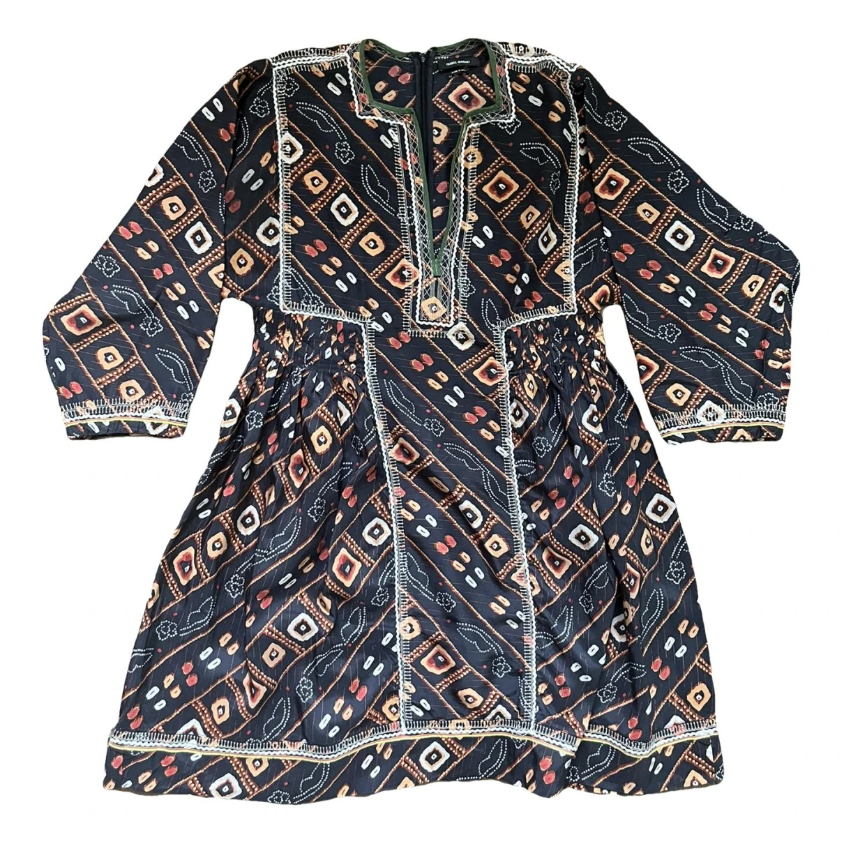 Pre-owned Isabel Marant Silk Mid-length Dress In Multicolour