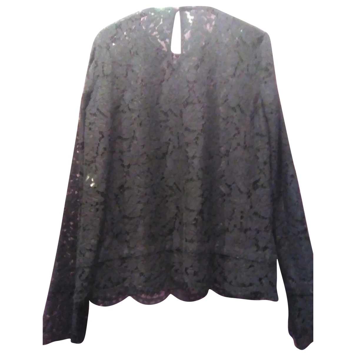 Pre-owned Diane Von Furstenberg Lace Blouse In Black