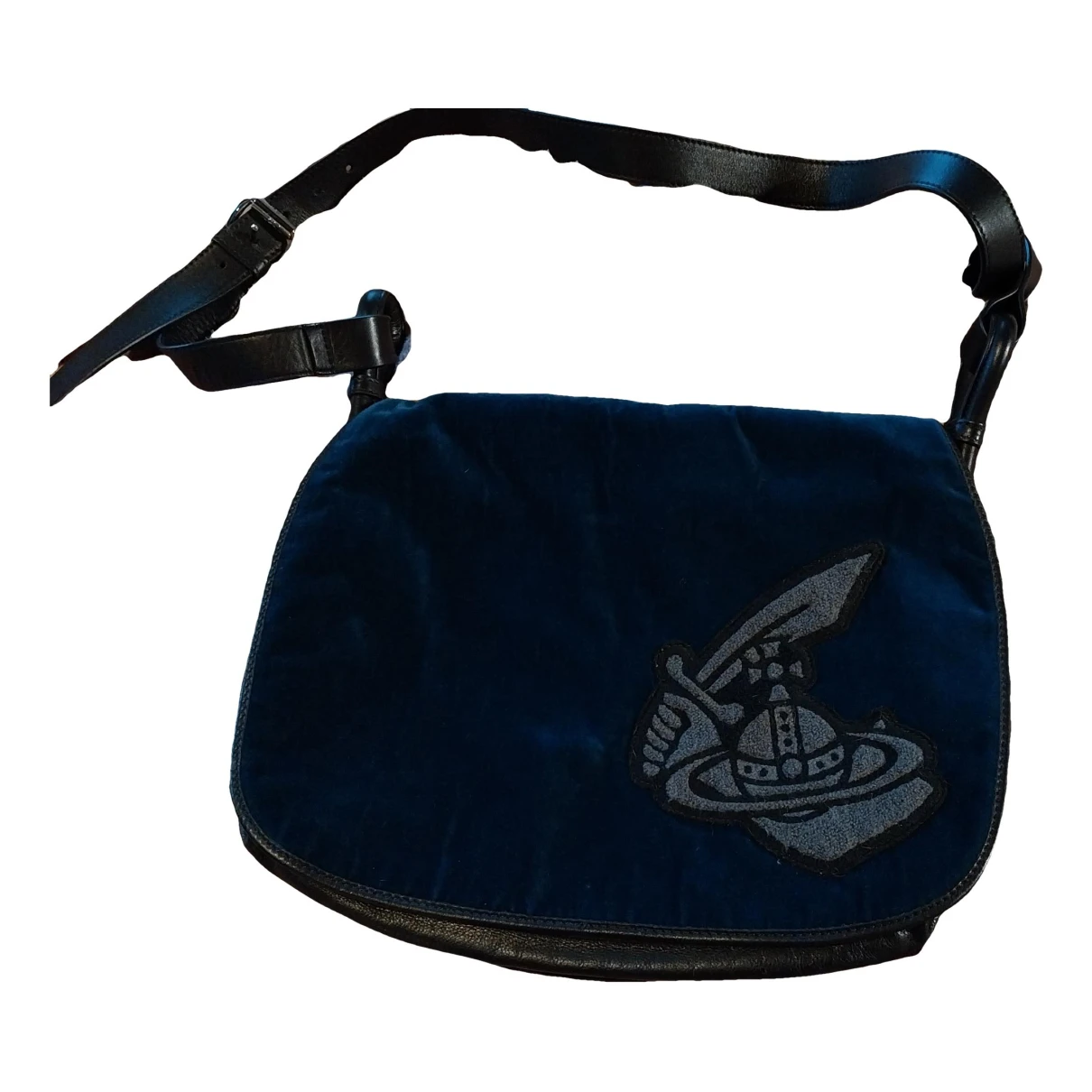Pre-owned Vivienne Westwood Anglomania Velvet Crossbody Bag In Blue