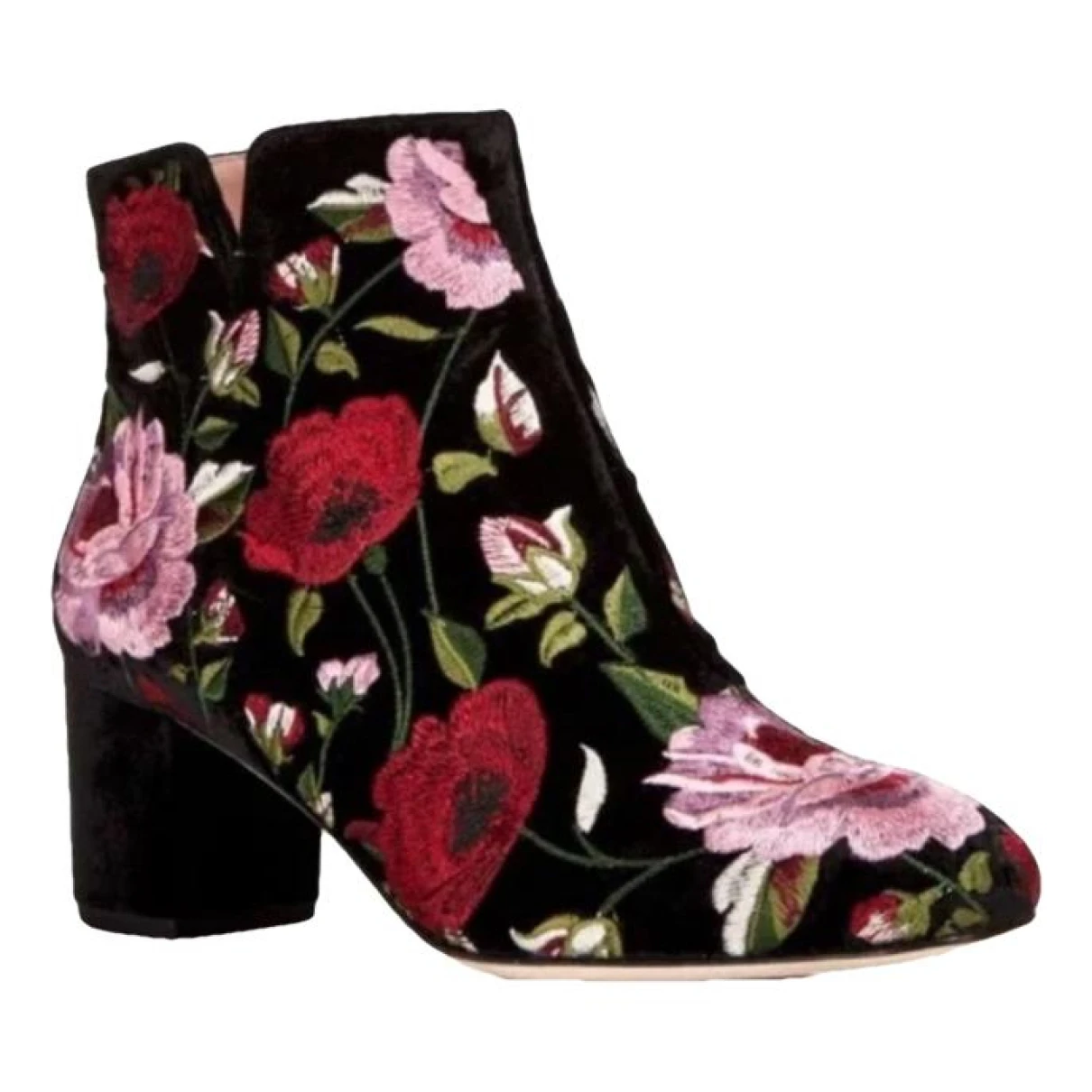 Pre-owned Kate Spade Velvet Ankle Boots In Multicolour