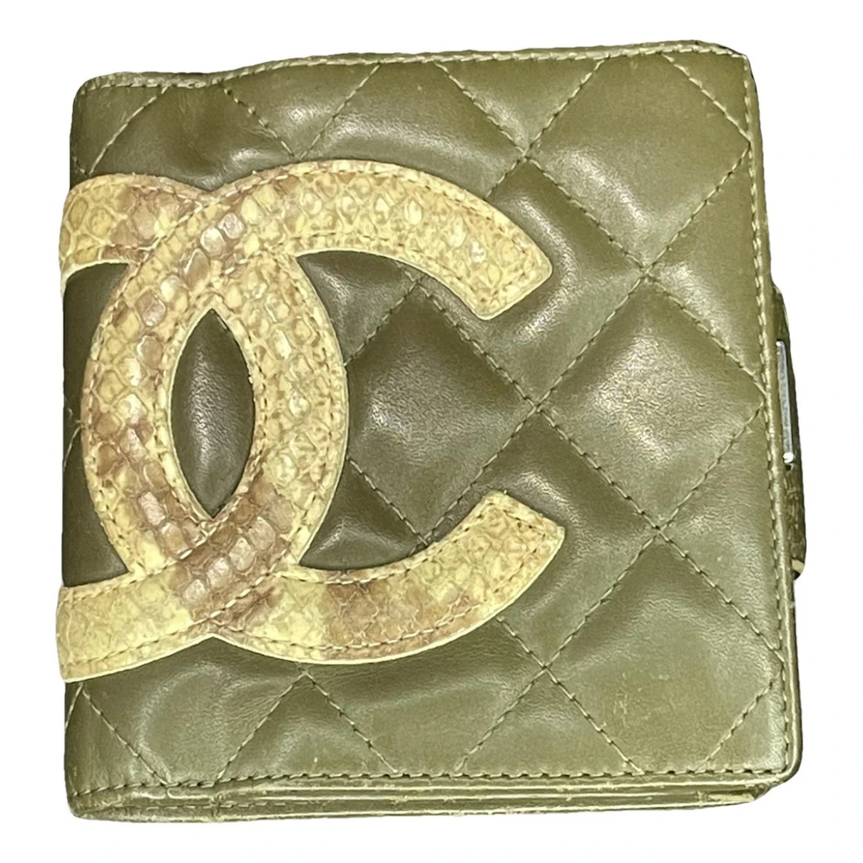 Pre-owned Chanel Leather Wallet In Green