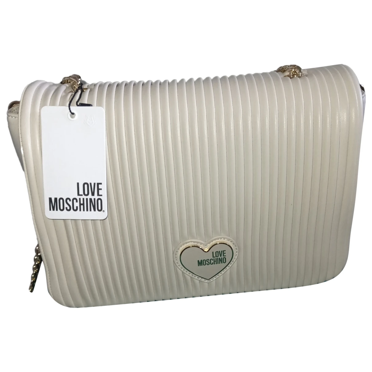 Pre-owned Moschino Love Leather Bag In Beige