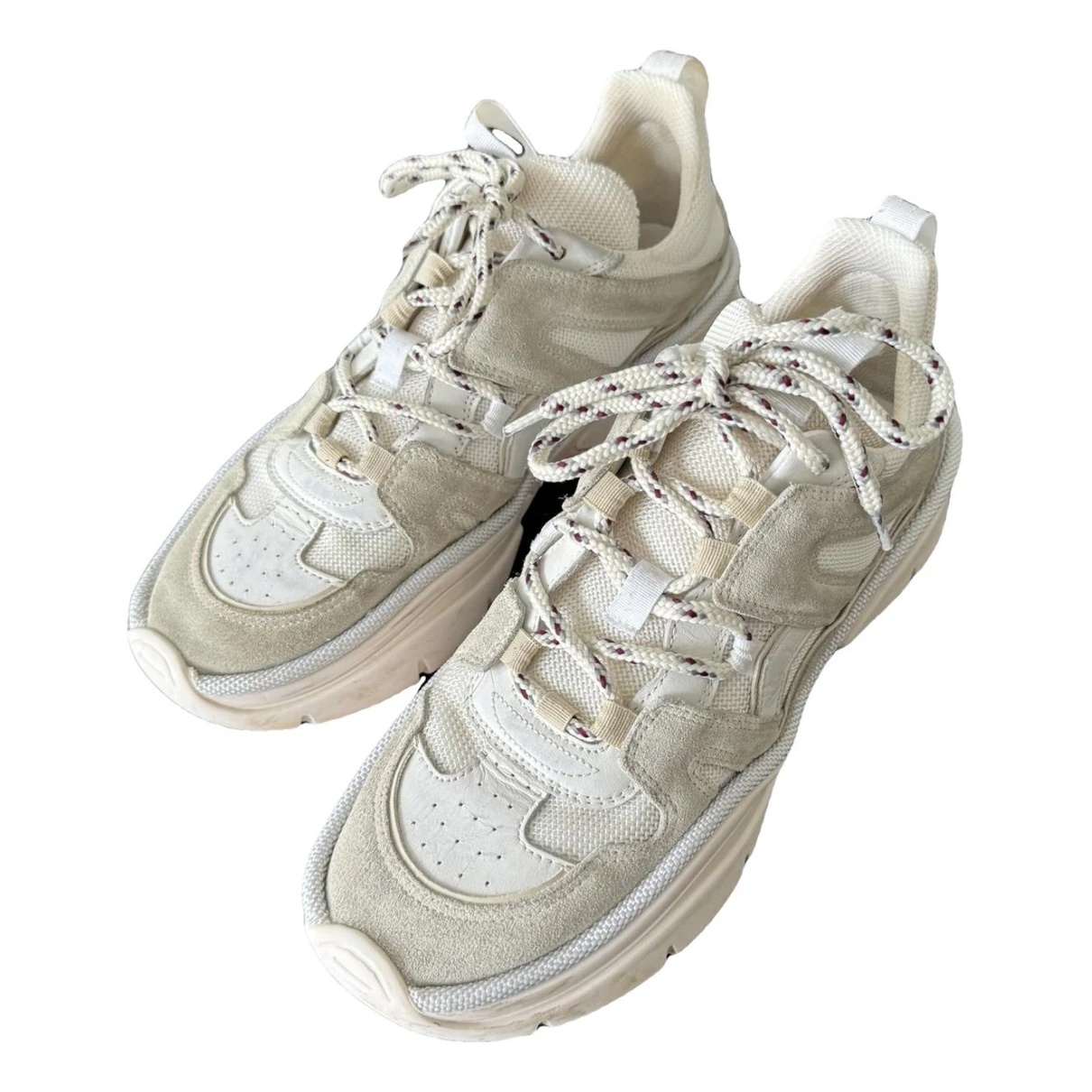 Pre-owned Isabel Marant Kindsay Cloth Trainers In Beige