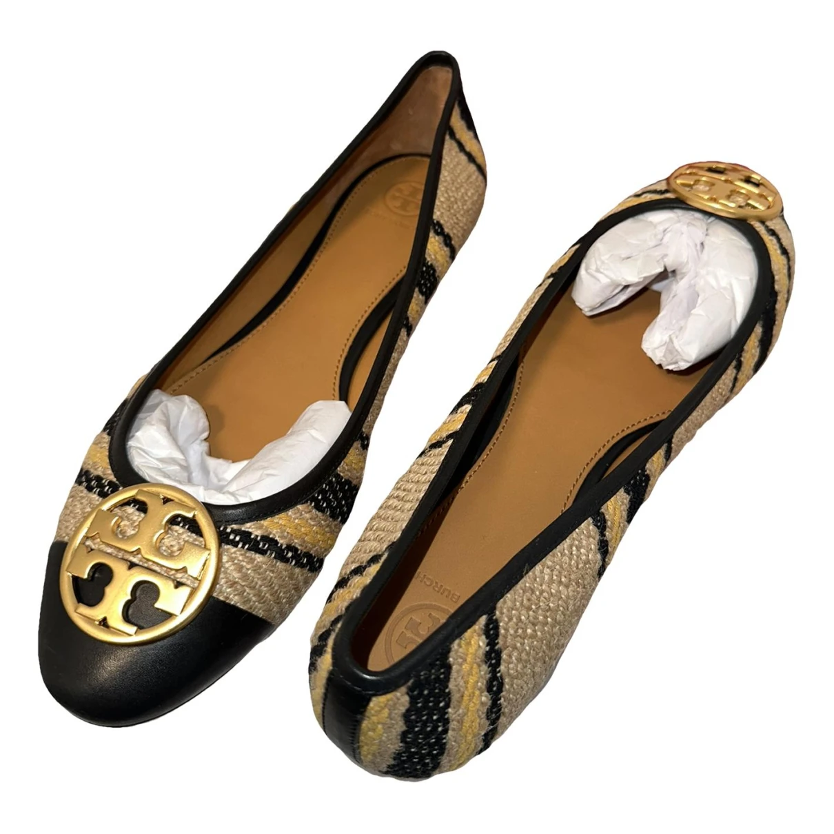 Pre-owned Tory Burch Leather Ballet Flats In Multicolour
