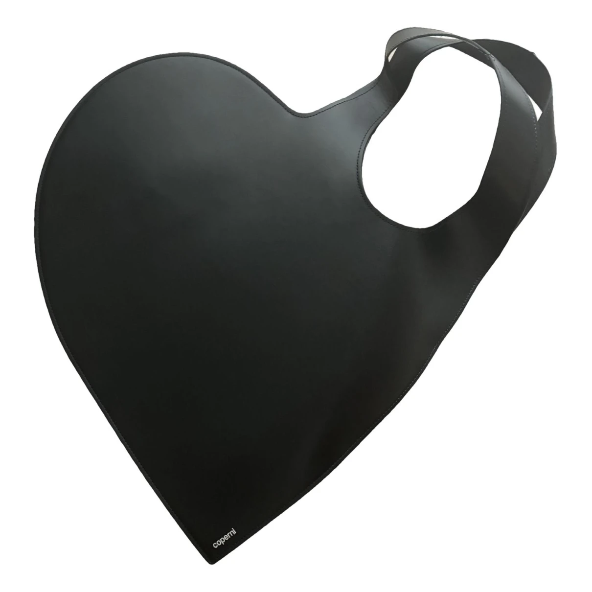 Pre-owned Coperni Heart Vegan Leather Handbag In Black