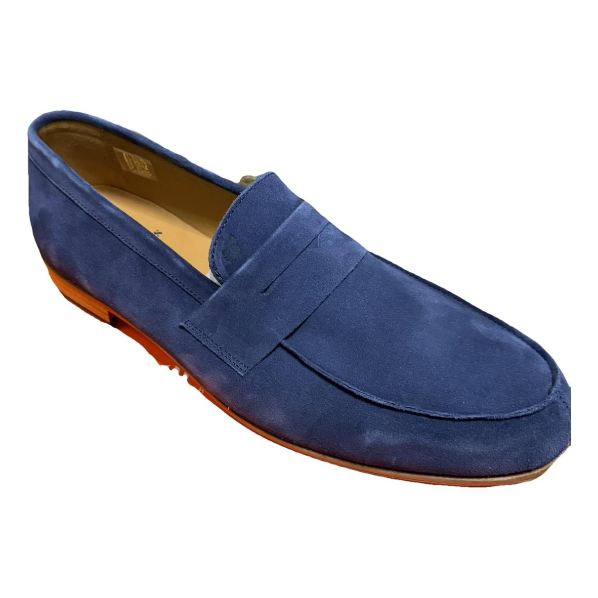 Pre-owned Bobbies Leather Flats In Blue