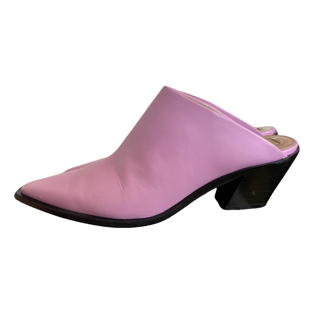 Pre-owned Emilio Pucci Leather Mules & Clogs In Pink