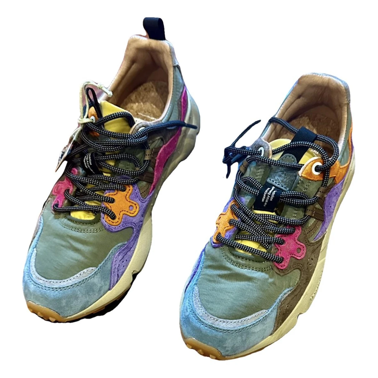 Pre-owned Flower Mountain Leather Trainers In Multicolour