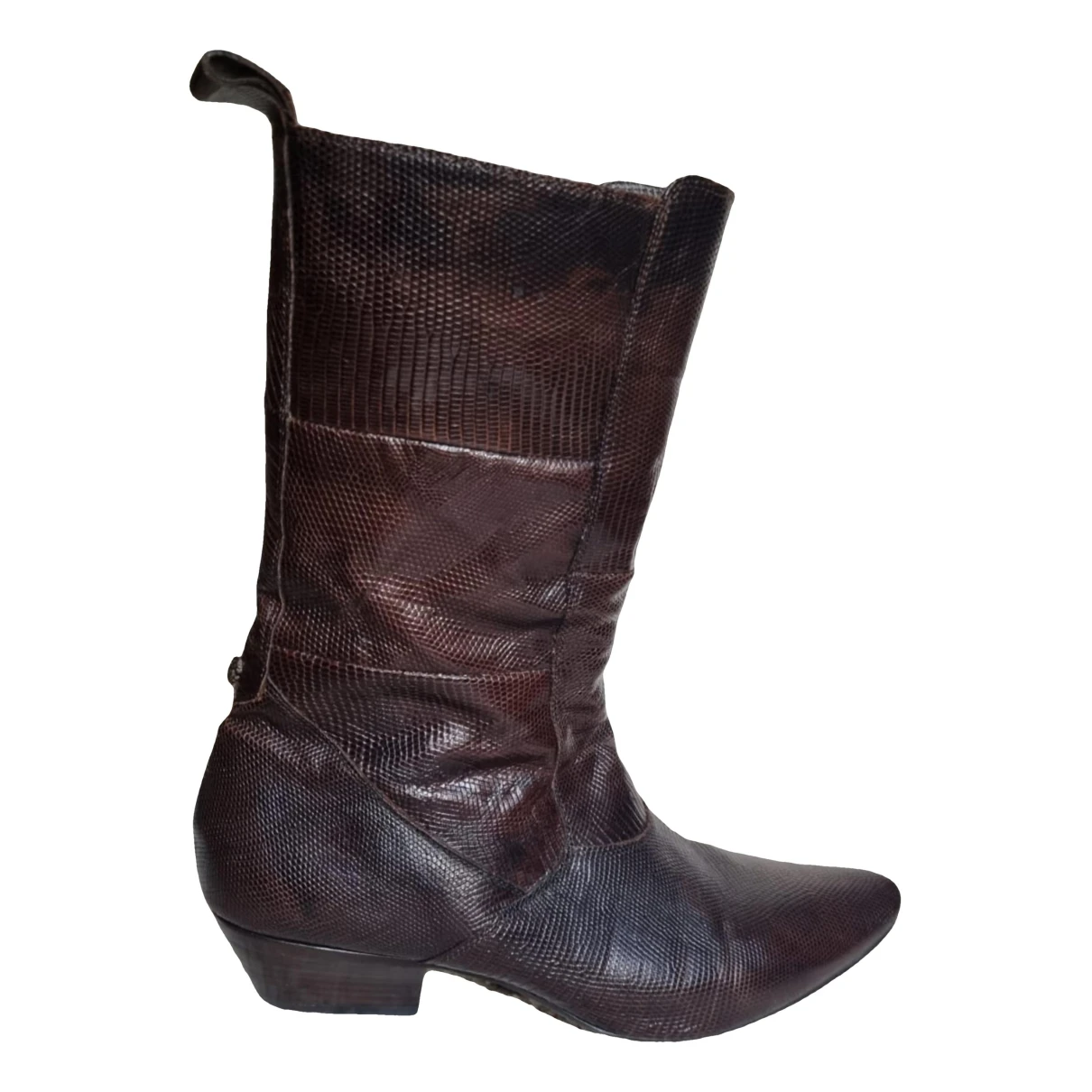 Pre-owned Roberto Cavalli Leather Boots In Brown