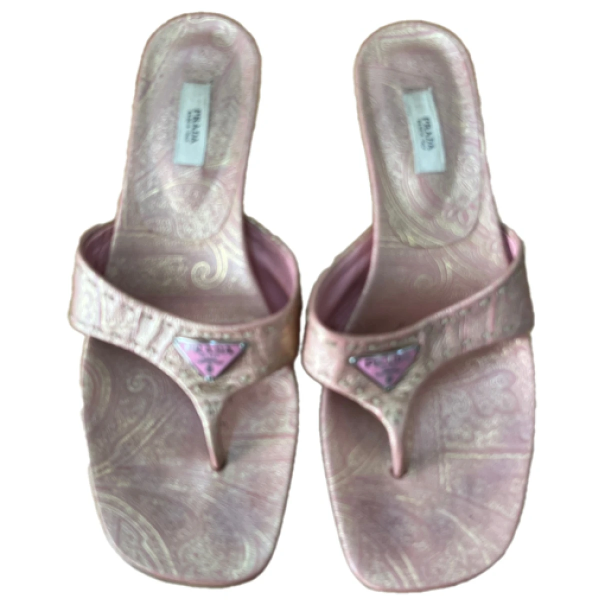 Pre-owned Prada Leather Sandal In Pink