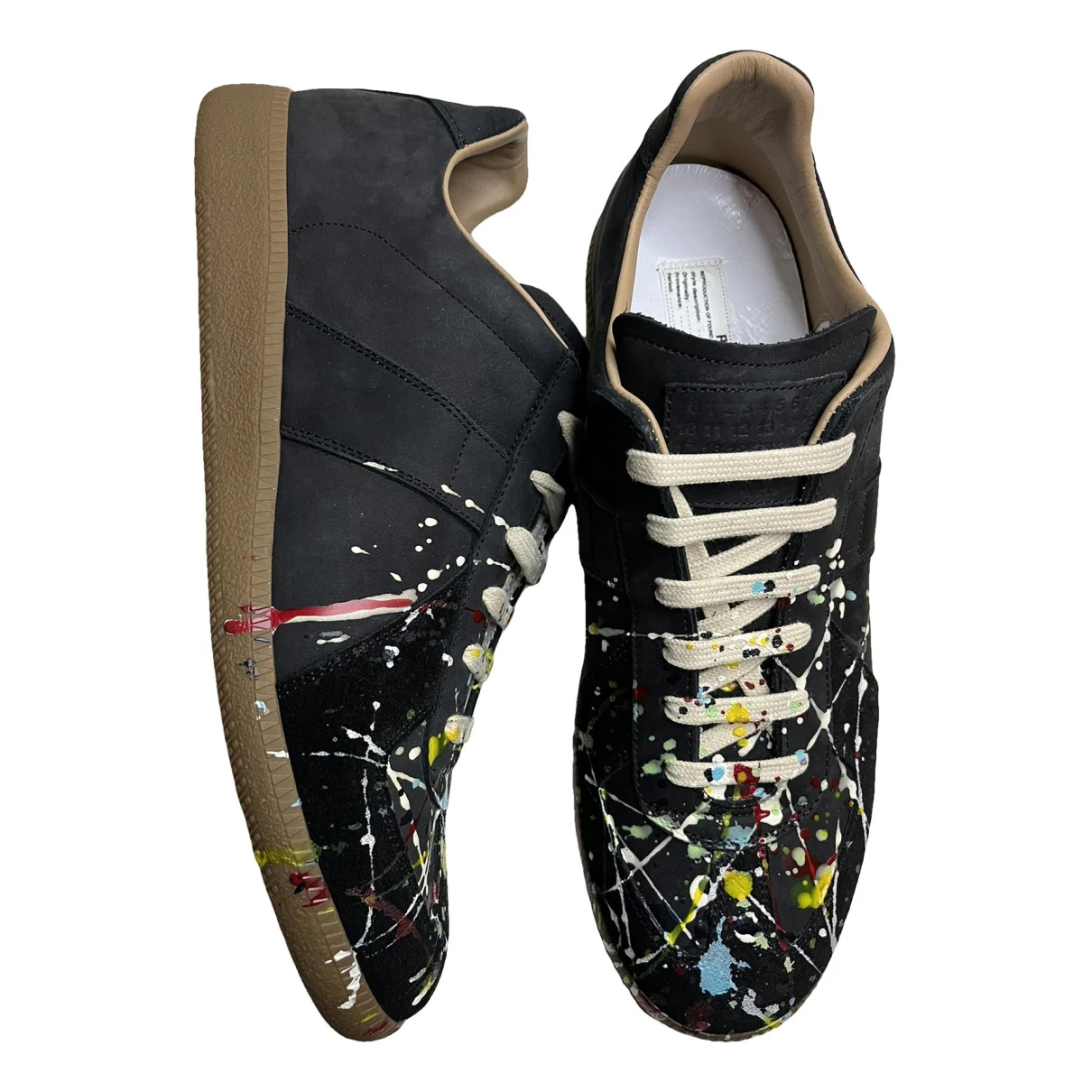 Pre-owned Maison Margiela Replica Leather Low Trainers In Other