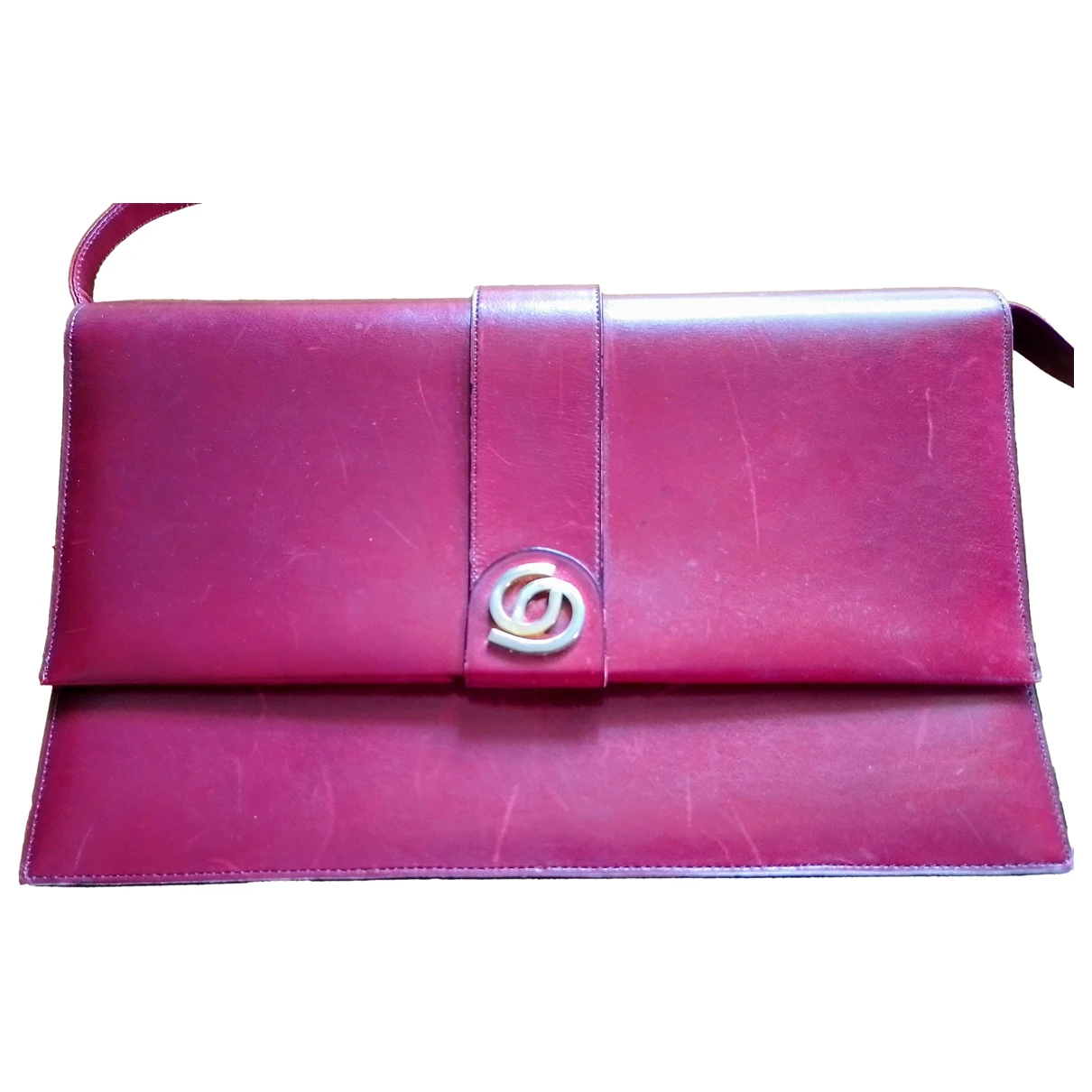 Pre-owned Dior Leather Handbag In Burgundy
