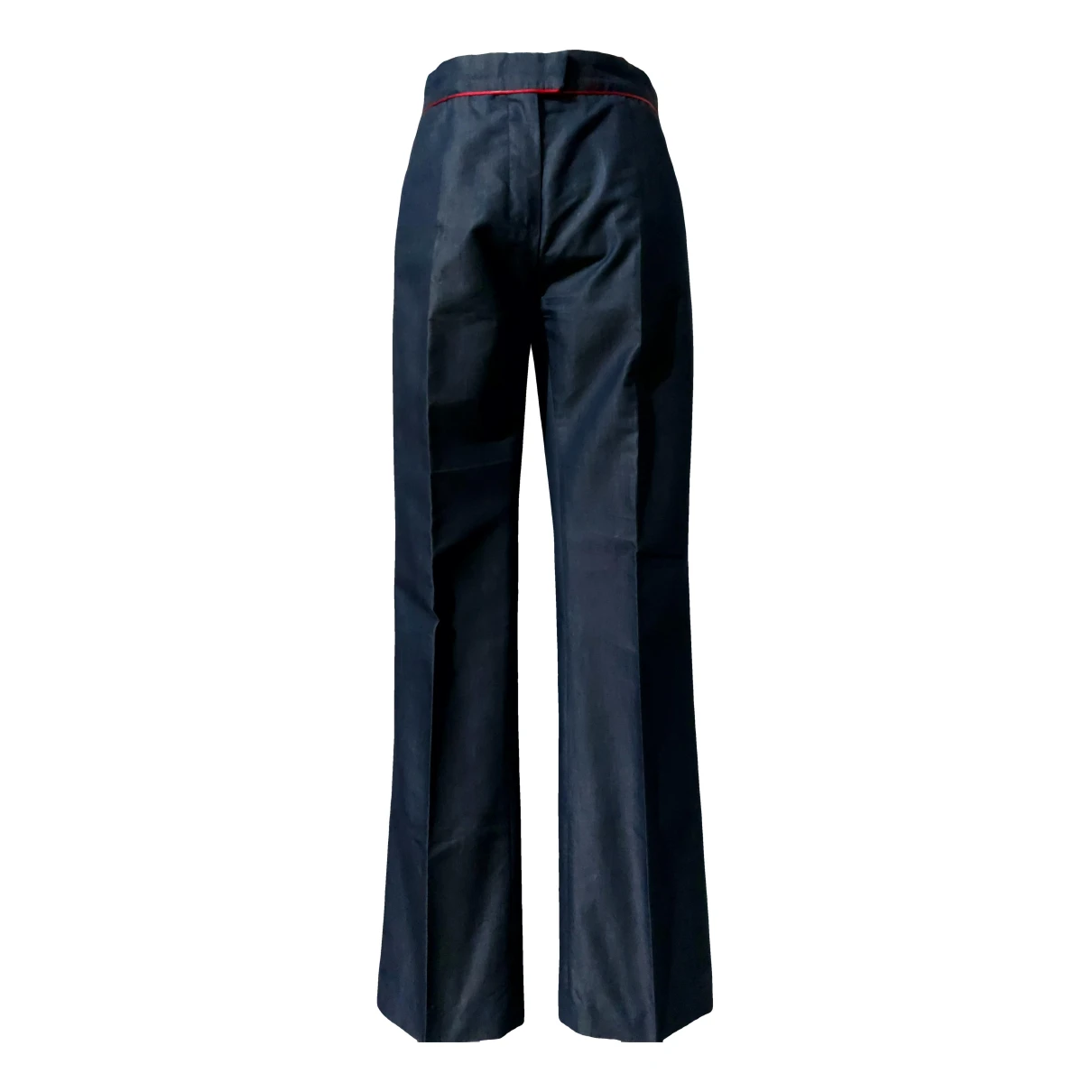 Pre-owned Mugler Linen Trousers In Grey