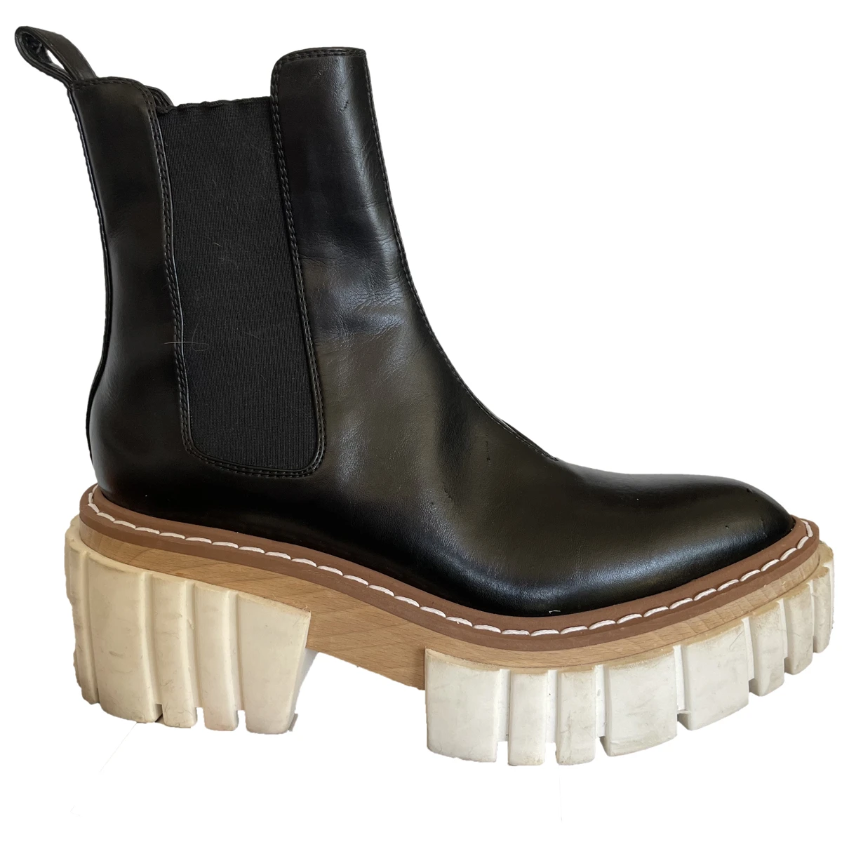 Pre-owned Stella Mccartney Vegan Leather Boots In Black