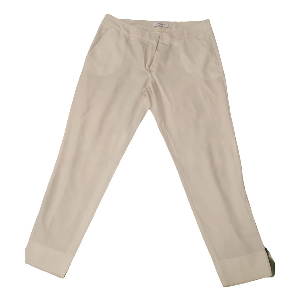 Pre-owned Pierre Balmain Wool Chino Pants In White