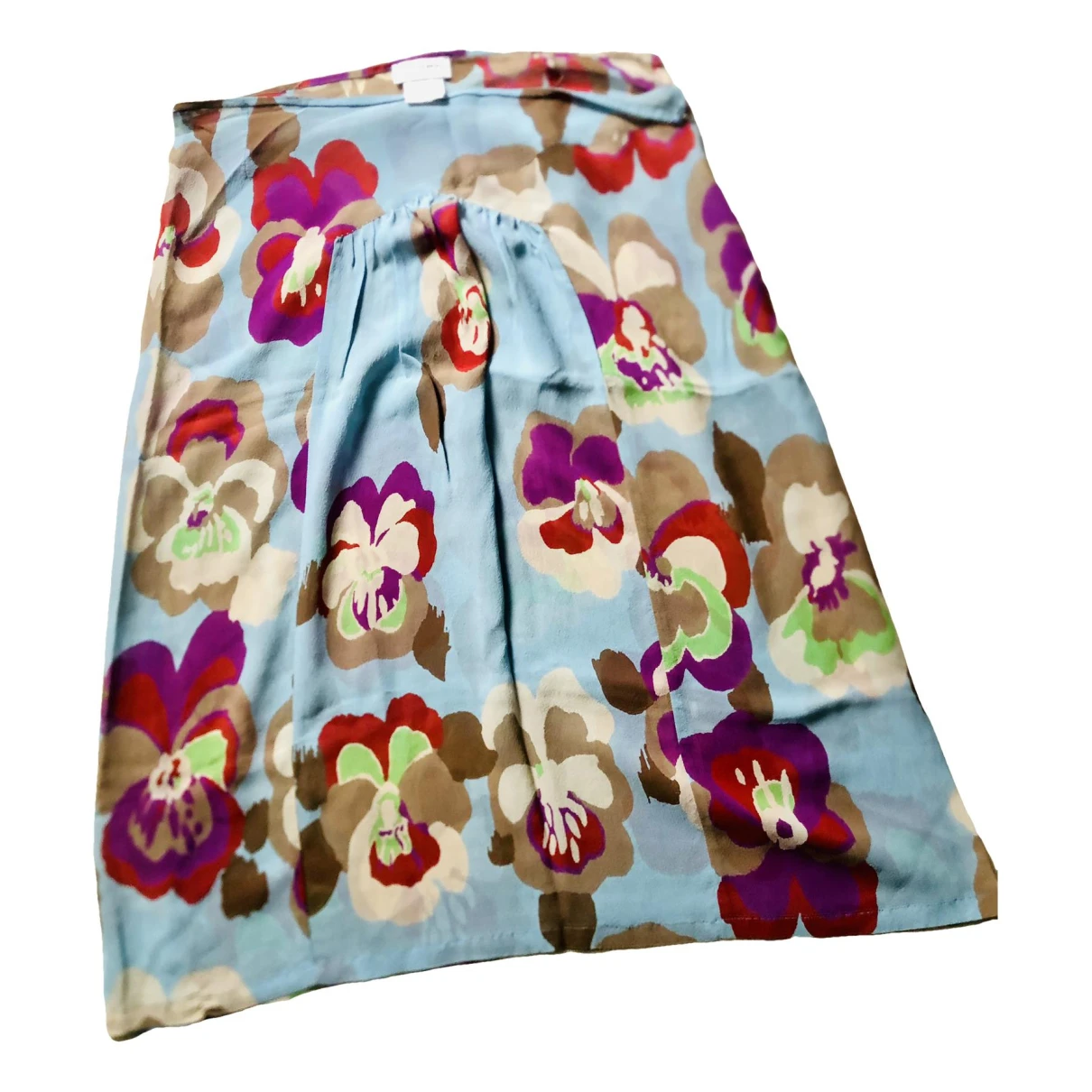 Pre-owned Dries Van Noten Silk Mid-length Skirt In Turquoise