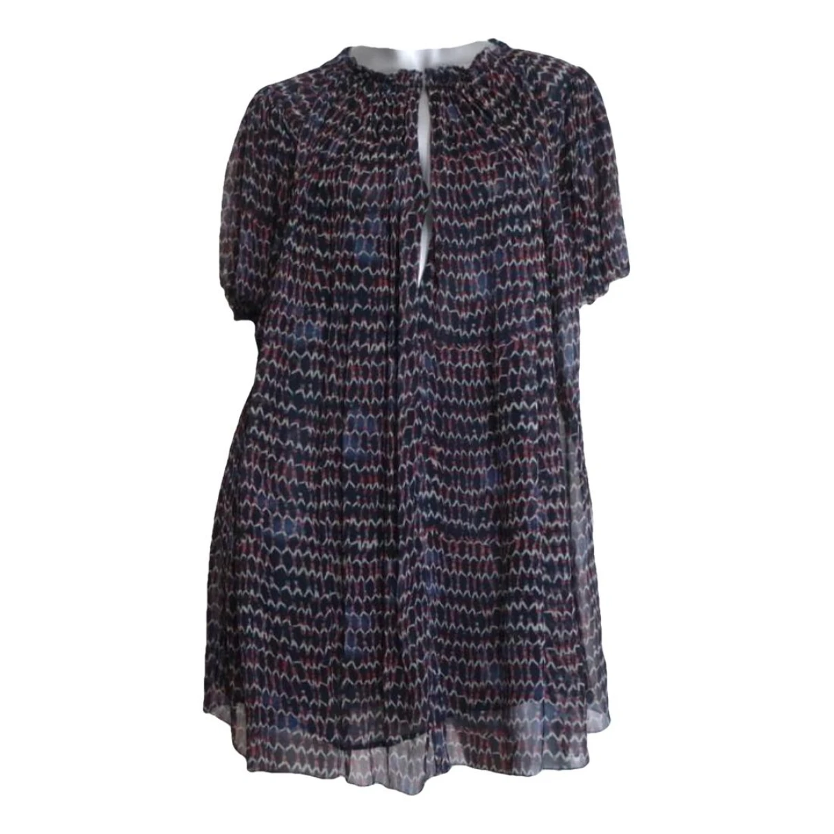 Pre-owned Isabel Marant Silk Mini Dress In Navy