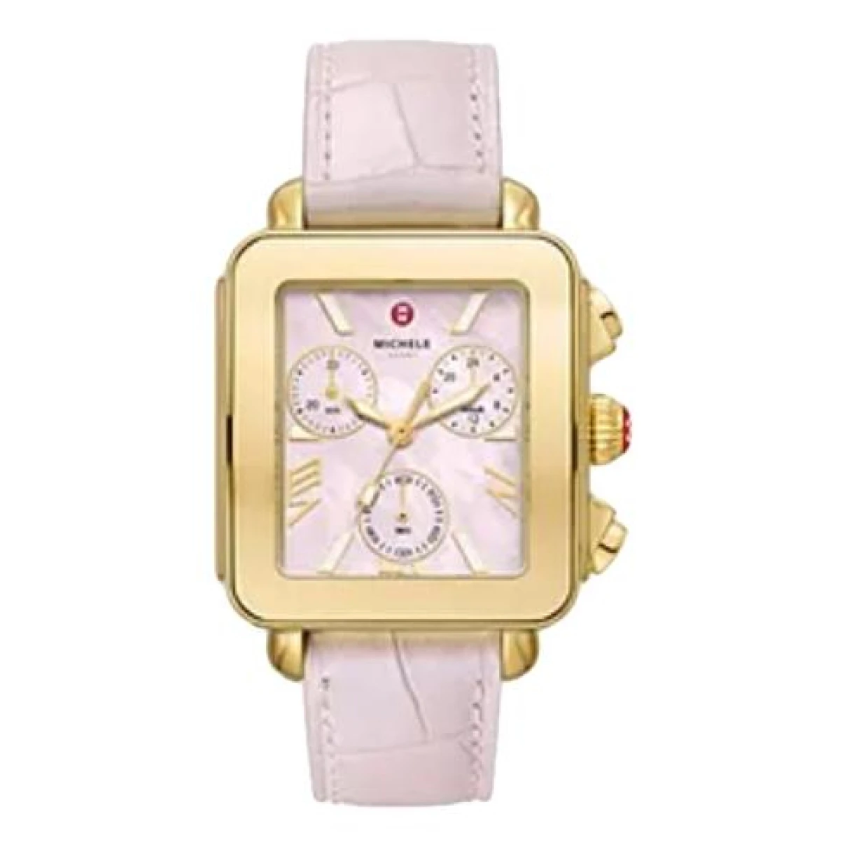 Pre-owned Michele Pink Gold Watch