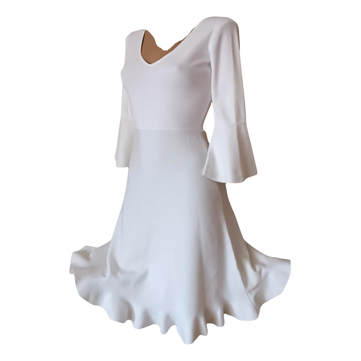 Pre-owned Massimo Dutti Mini Dress In White