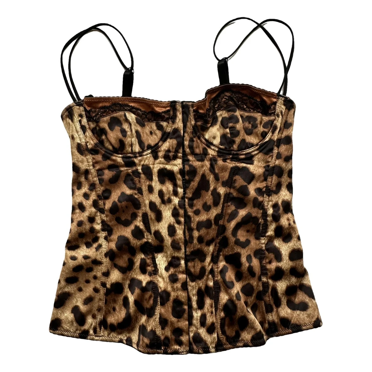 Pre-owned Dolce & Gabbana Silk Corset In Brown