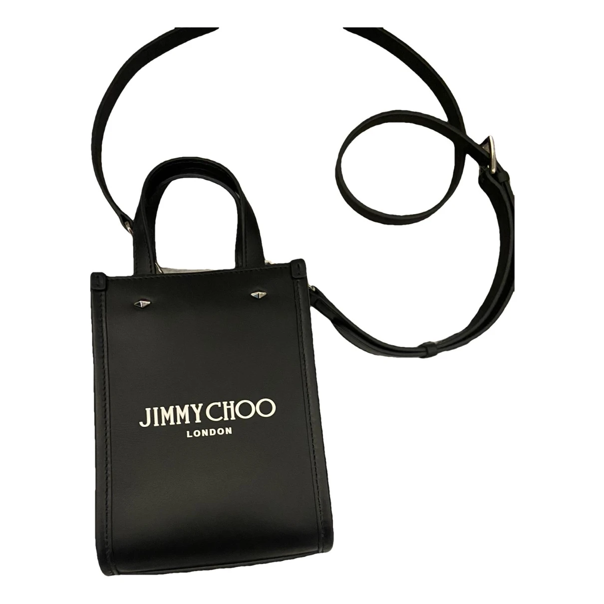 Pre-owned Jimmy Choo Leather Crossbody Bag In Black