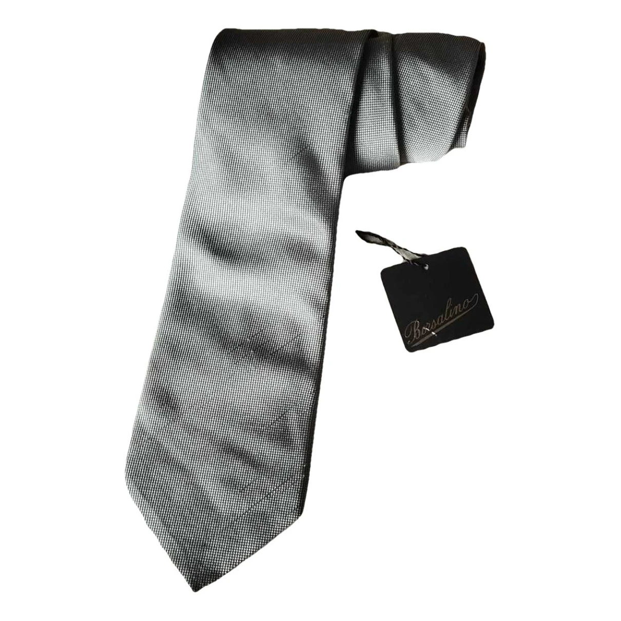Pre-owned Borsalino Silk Tie In Grey