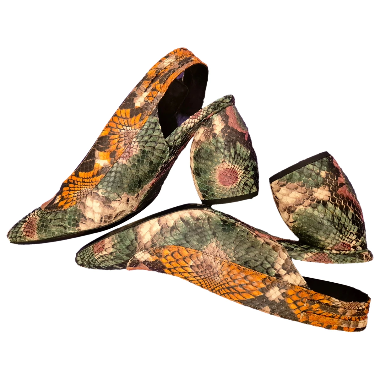 Pre-owned Dries Van Noten Leather Heels In Multicolour