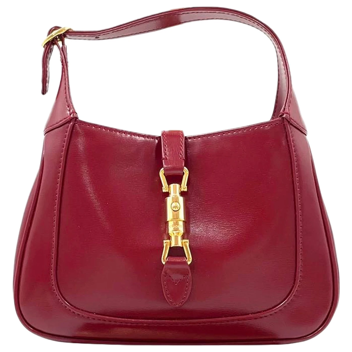 Pre-owned Gucci Jackie 1961 Leather Handbag In Burgundy