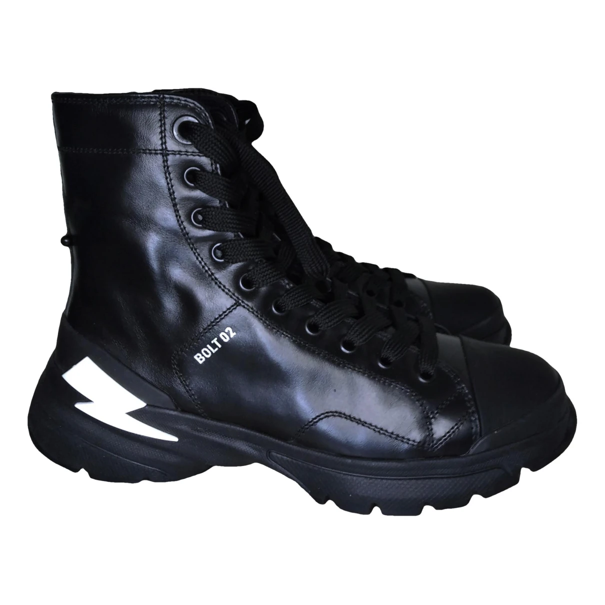 Pre-owned Neil Barrett Leather Boots In Black