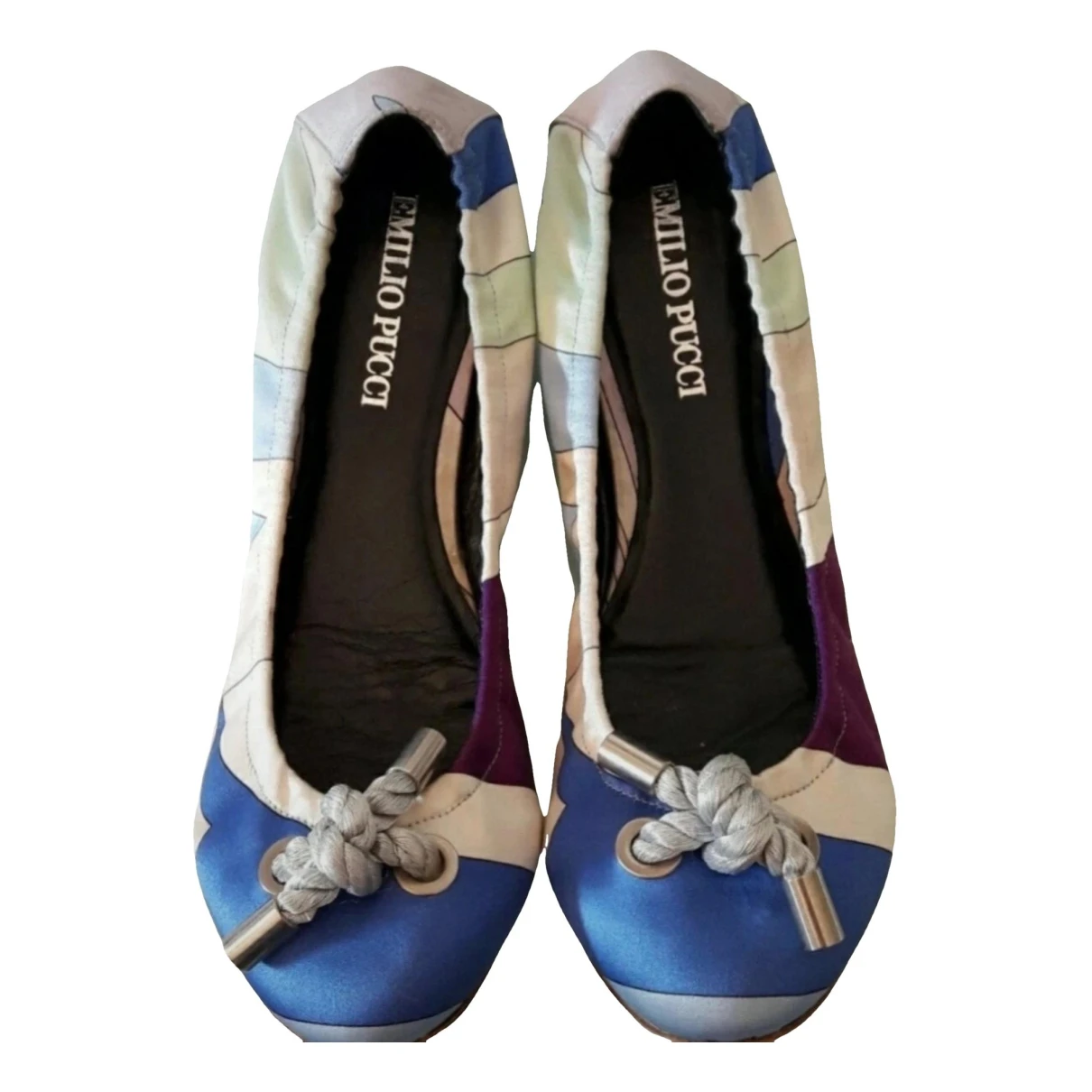 Pre-owned Emilio Pucci Cloth Ballet Flats In Blue