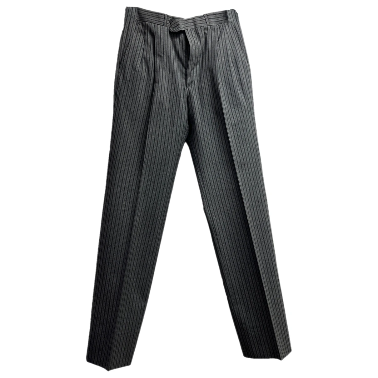Pre-owned Saint Laurent Wool Trousers In Silver