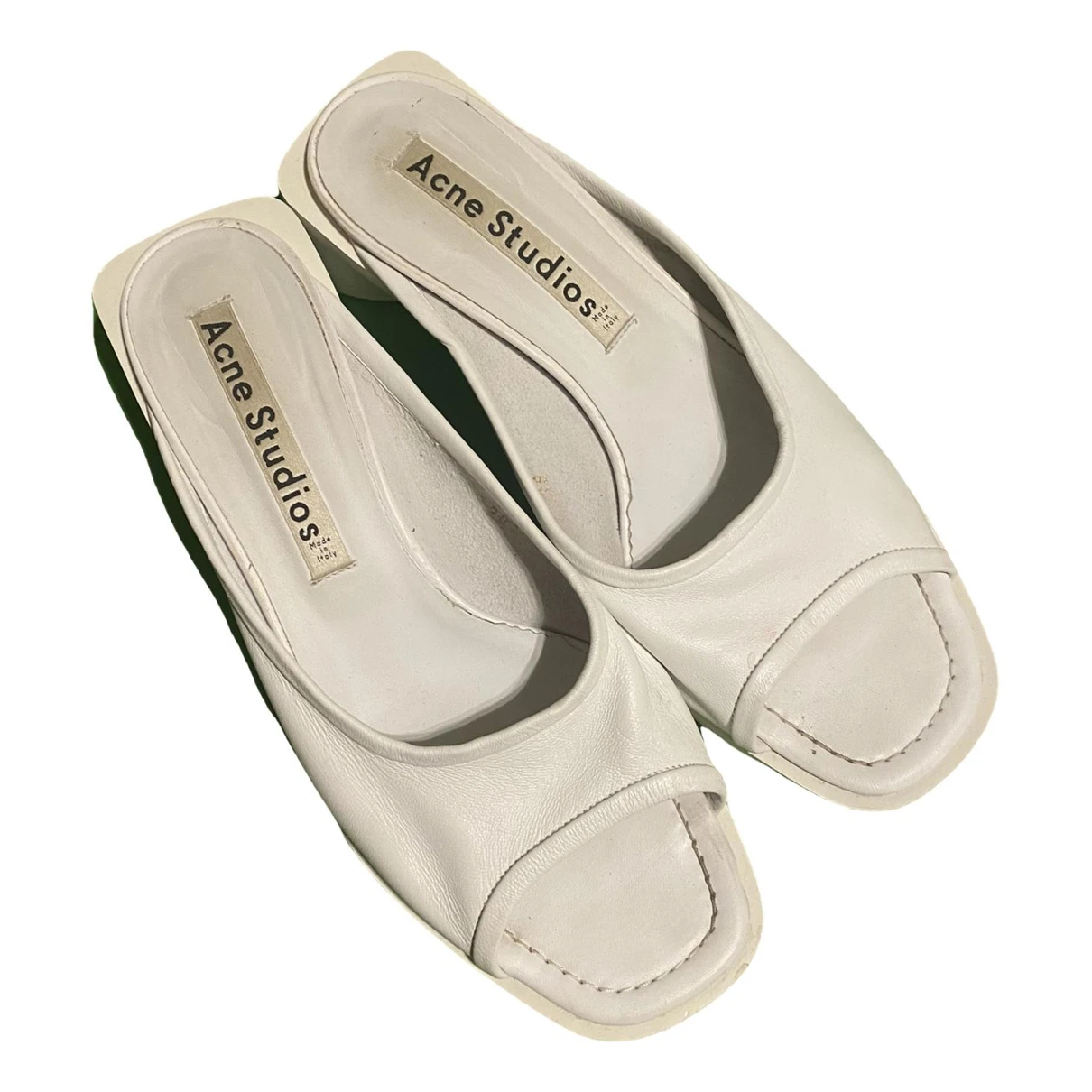 Pre-owned Acne Studios Leather Mules In White