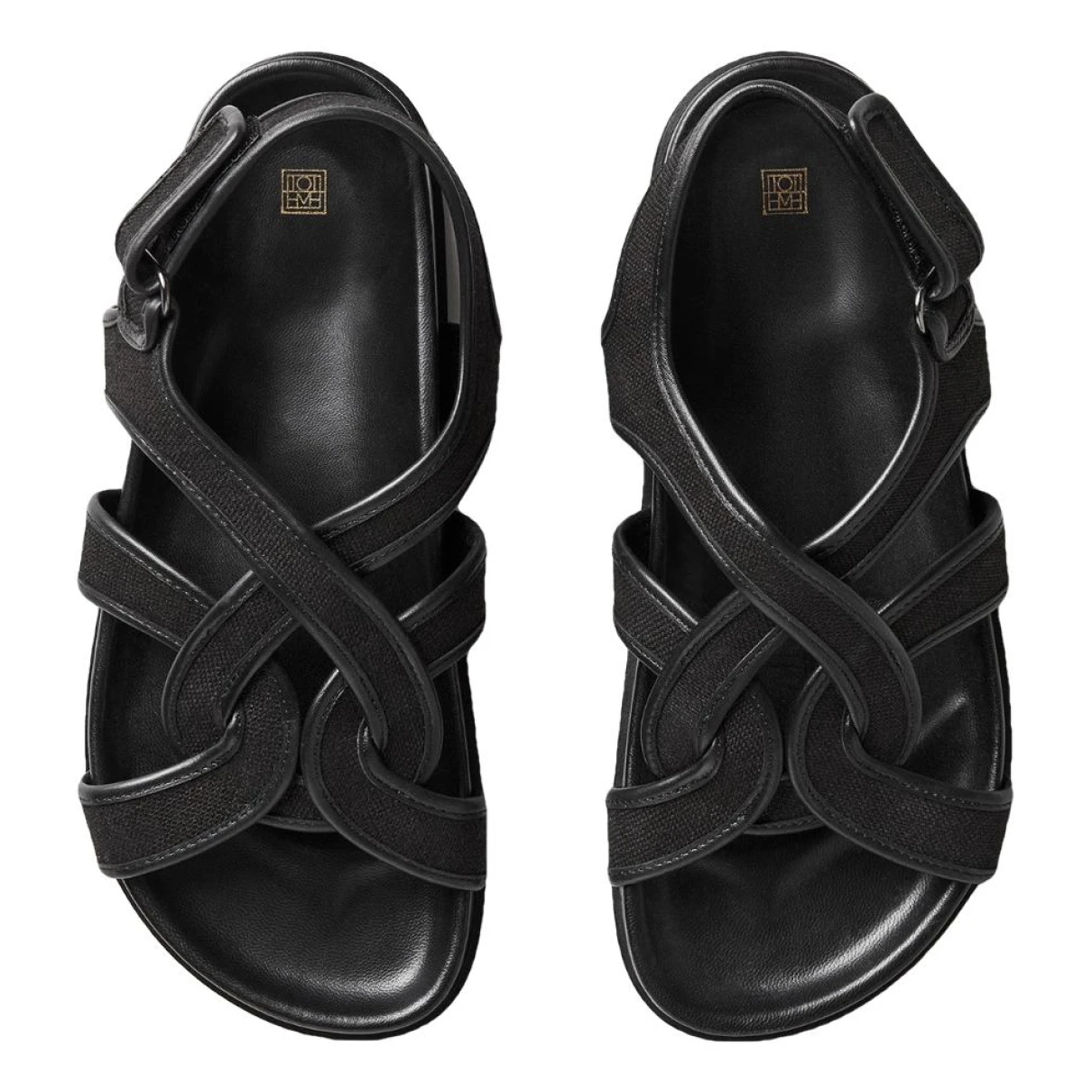 Pre-owned Totême Multi Strappy Sandal Leather Sandal In Black