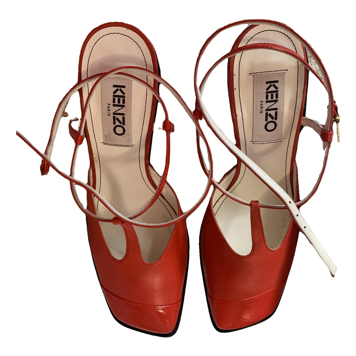 Pre-owned Kenzo Leather Heels In Red