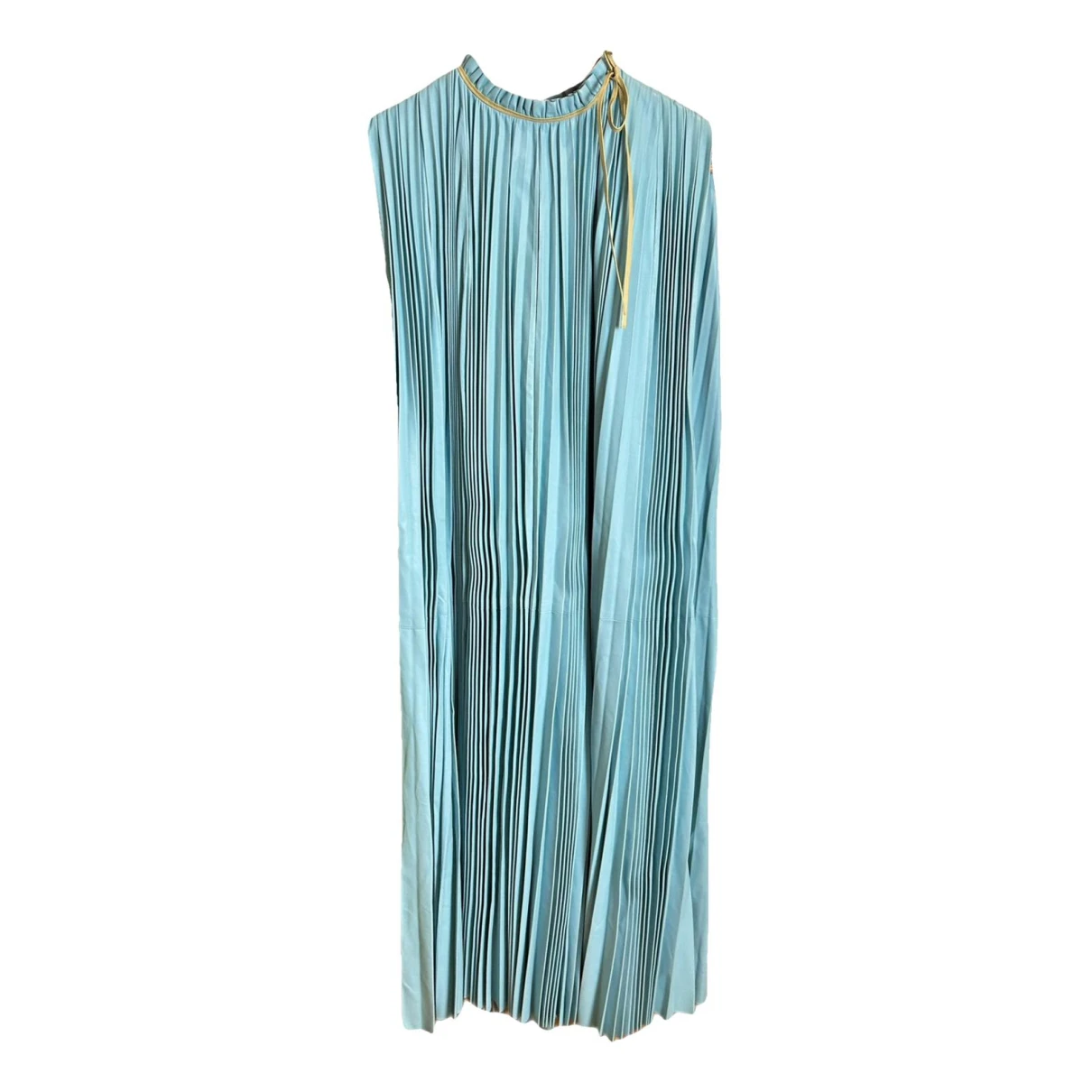 Pre-owned Valentino Leather Mid-length Dress In Blue