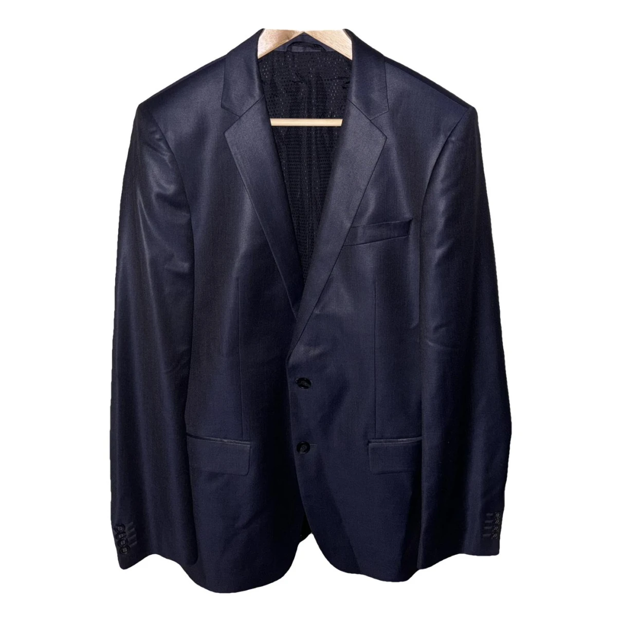 Pre-owned Hugo Boss Wool Suit In Blue