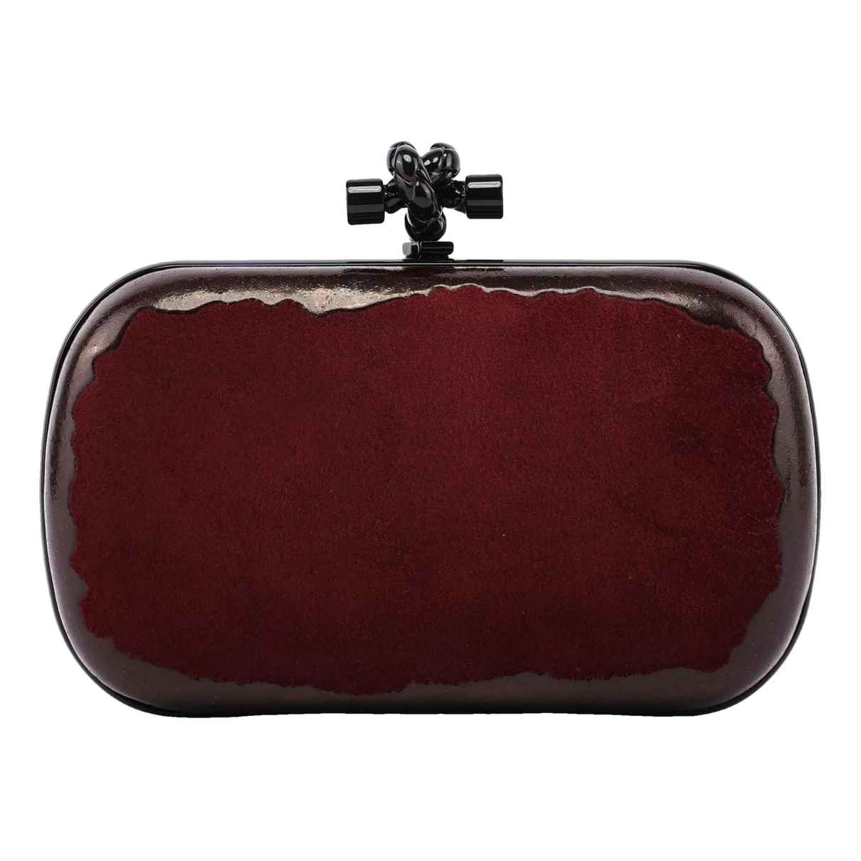 Pre-owned Bottega Veneta Pochette Knot Leather Handbag In Burgundy