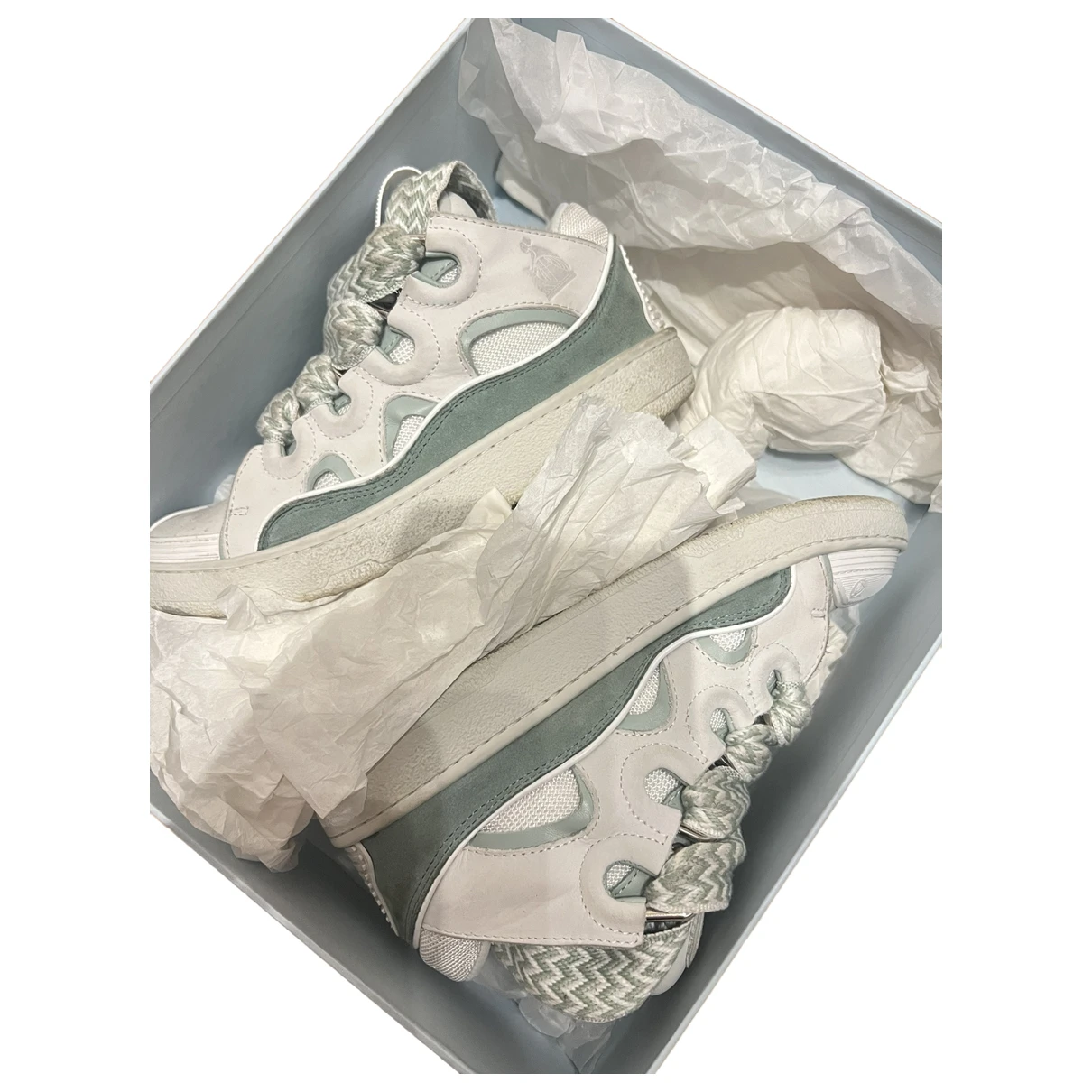 Pre-owned Lanvin Cloth Trainers In White
