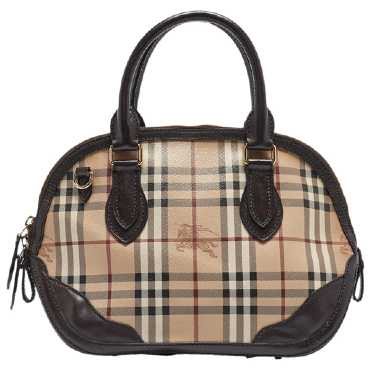 Pre-owned Burberry Leather Satchel In Beige
