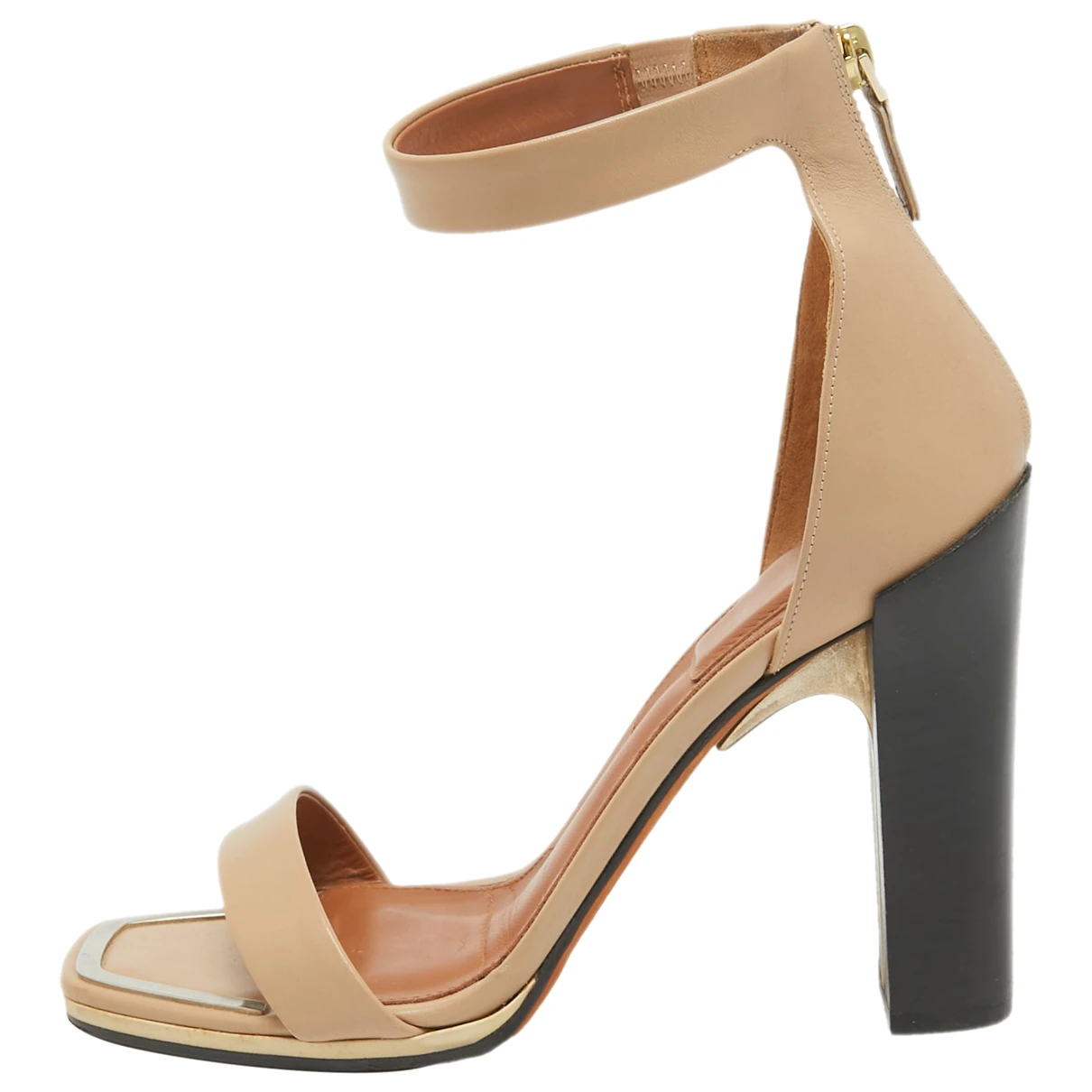 Pre-owned Givenchy Patent Leather Sandal In Beige