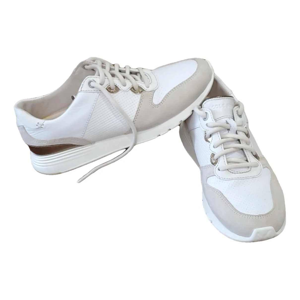 Pre-owned Cole Haan Leather Trainers In White