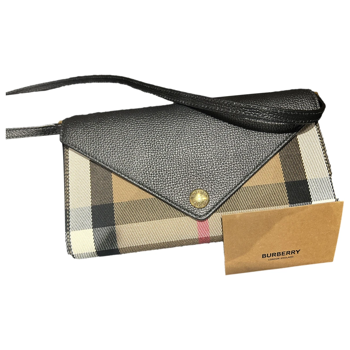 Pre-owned Burberry Leather Clutch Bag In Black