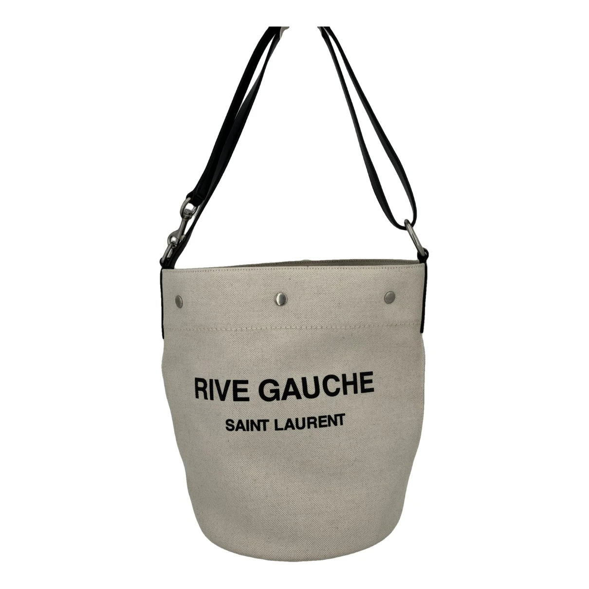 Pre-owned Saint Laurent Rive Gauche Linen Handbag In White
